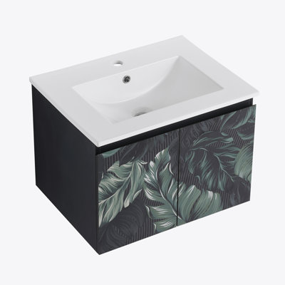 24'' Floating Wall-Mounted Bathroom Vanity With Ceramics Sink