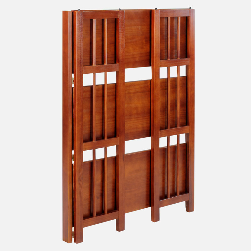 Bibliothèque étagère en bois massif H 38 "x l 27,5" Saruf, Noyers, (3 tablettes) H 38 po x l 27,5 po x P 11,5 po