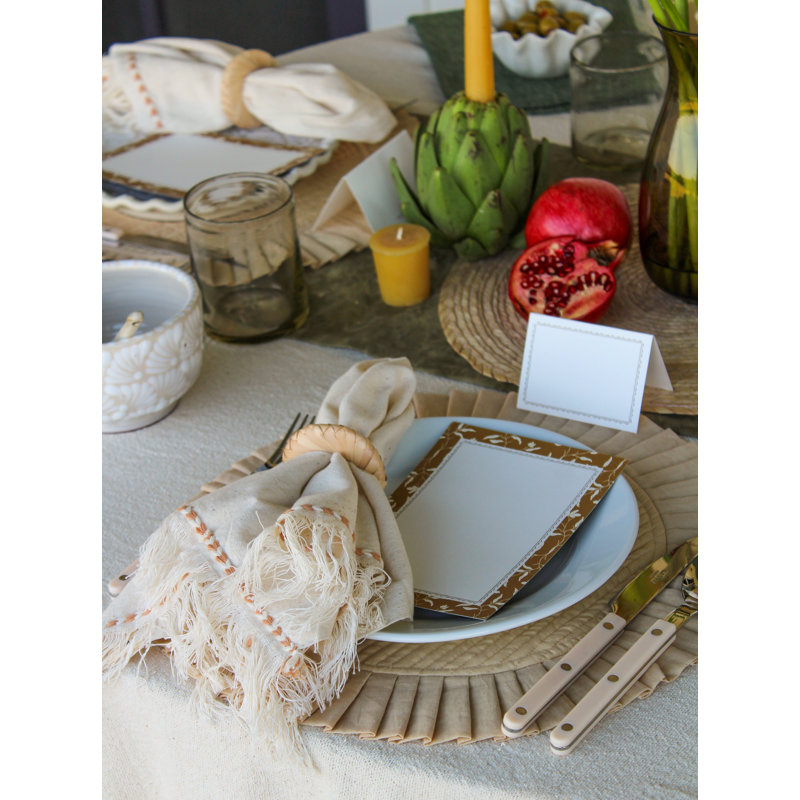 Serviette de table tressée brun clair