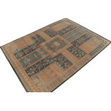 Distressed Homage Hand Knotted Wool Geometric Area Rug
