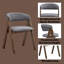 Ensemble de 2 chaises d'appoint Keiki en tissu gris et finition noyer