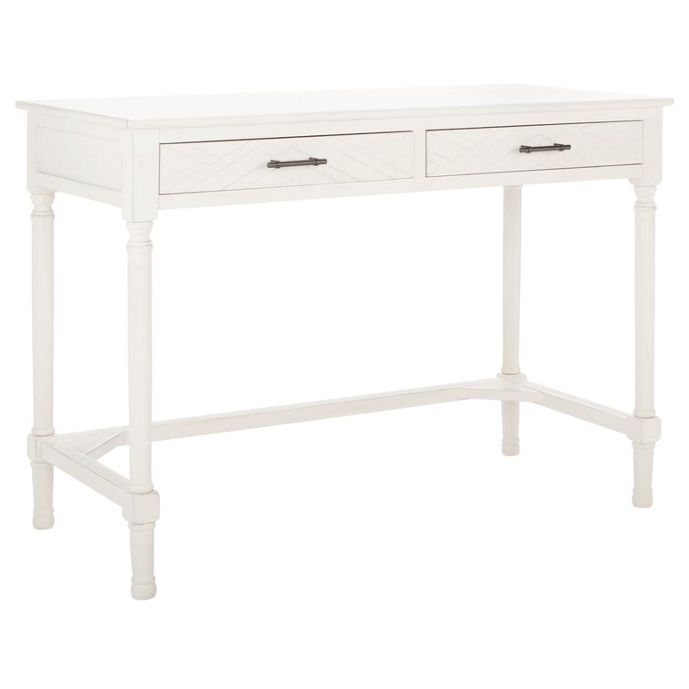 Computer Desk - White Writing Desk with Open Storage Compartments - 42 inch Long Home Office Desk Table for Bedroom, Size: 42 x 19 x 29.5