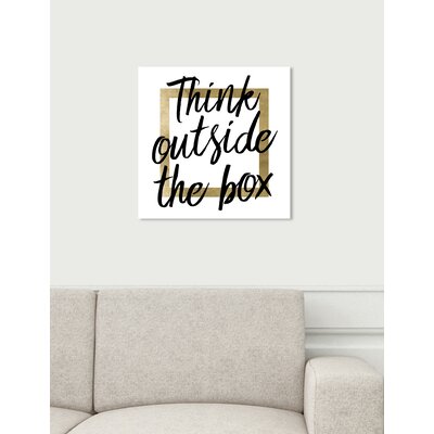 Oliver Gal 'Think Outside the Box Gold' Textual Art Print on Canvas -  Art Remedy, 21374_16x16_CANV_XHD