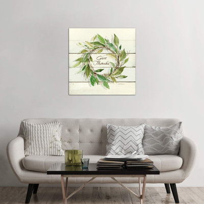 Bay Leaf Give Thanks by Carol Robinson - Print on Canvas