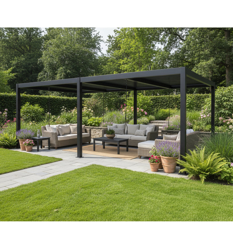 3m X 6m X 2.2m Single Blinds With Light Strip With 4 Match 3*3 Privacy Screens