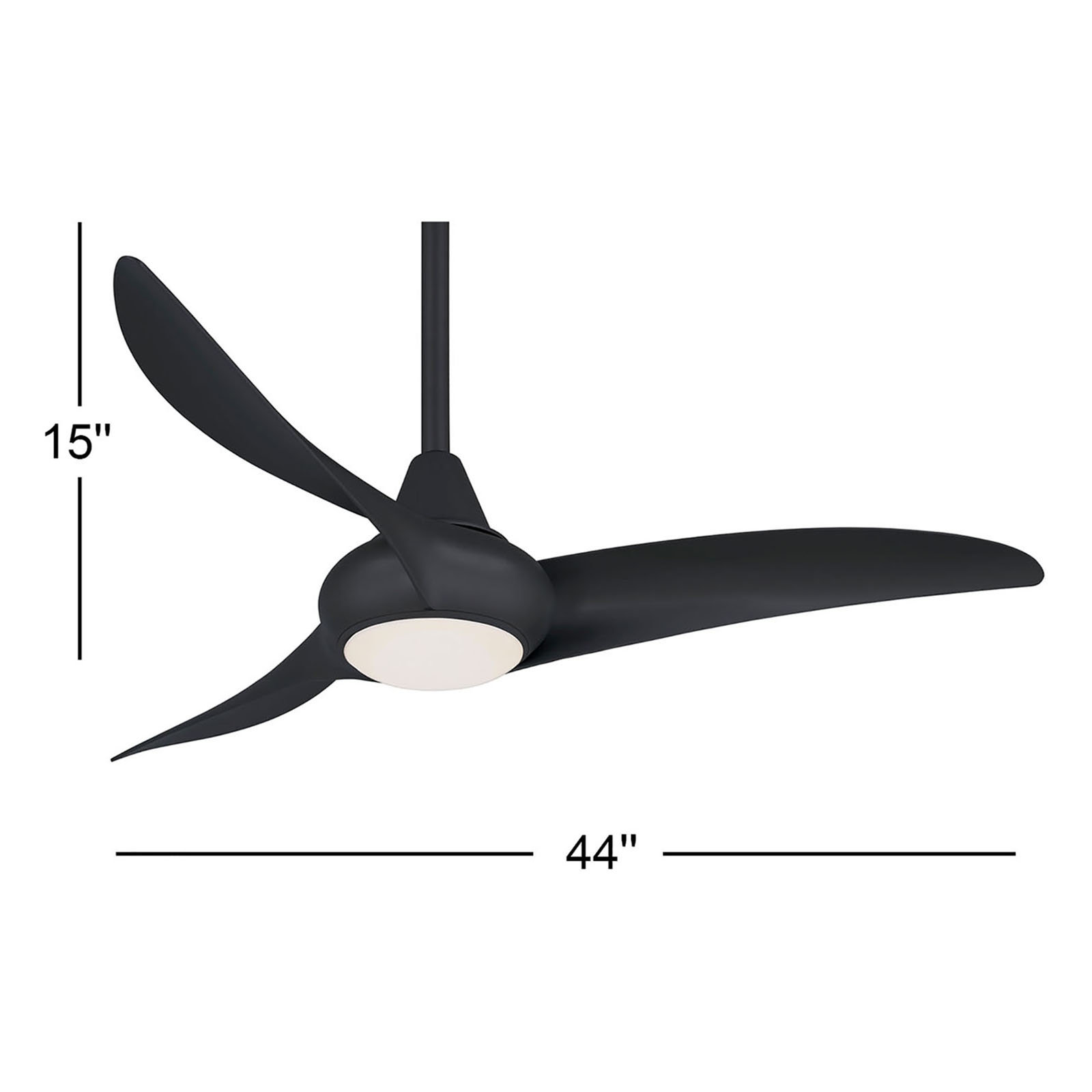 44" Ceiling Fan with LED Light Kit, Coal