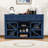 3 Drawers Sideboard Buffet Cabinet with Sliding Barn Door, Adjustable Shelves and Metal Mesh Doors-1760206517
