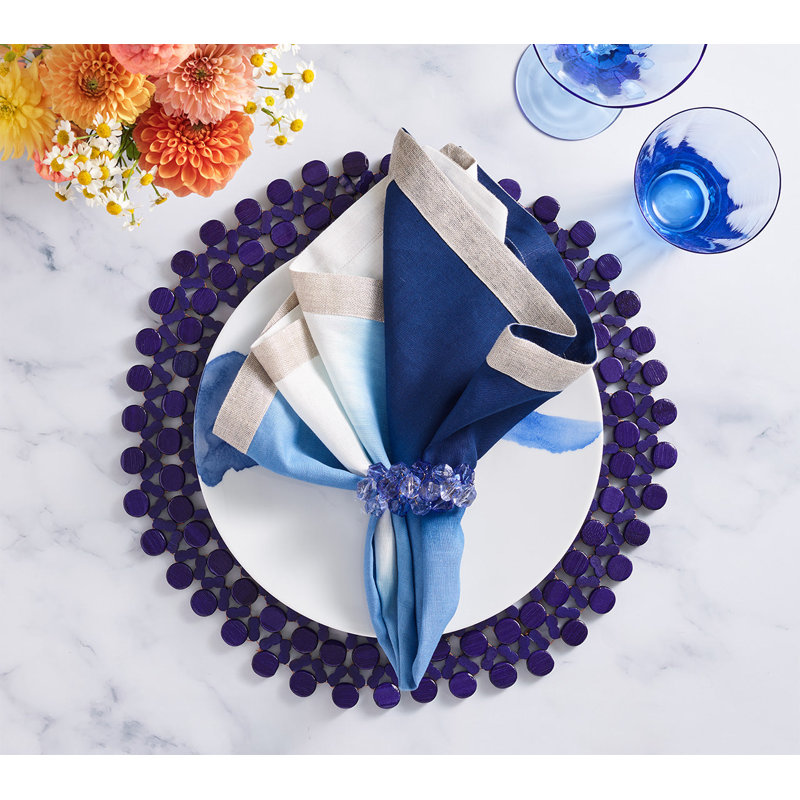 Round Bamboo Placemat, Navy