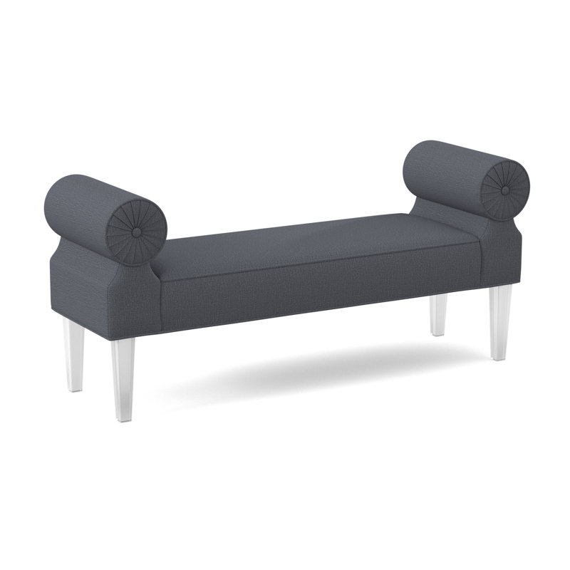 Ava Polyester Blend and Acrylic Upholstered Bench, Elise Harbor 100% Polyester