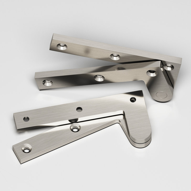Fixed Pin Pivot Hinge, 1.88" H x 4.38" W, Satin Nickel