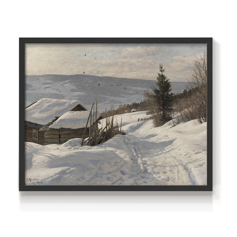 Paysages rétro-CECCXXX-impression encadrée - réaménageable, H 22 po x l 28 po, Noir