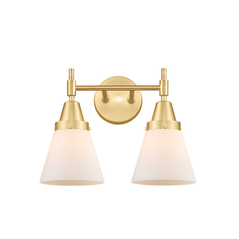 Éclairage pour meuble-lavabo à 2 lumières 15 po Shauna Cone, Blanc mat, Incandescente, Non