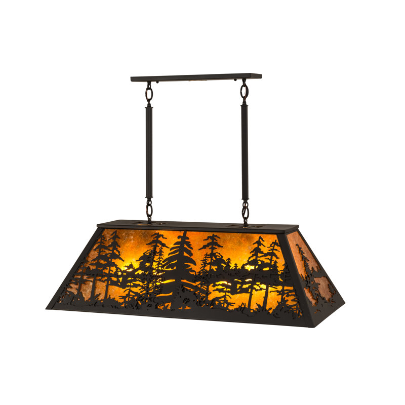 Luminaire suspendu linéaire pour table de billard 6 lumières Tall Pines