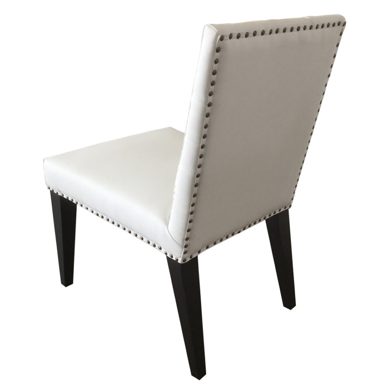 Chaise d'appoint en cuir crème Vianet