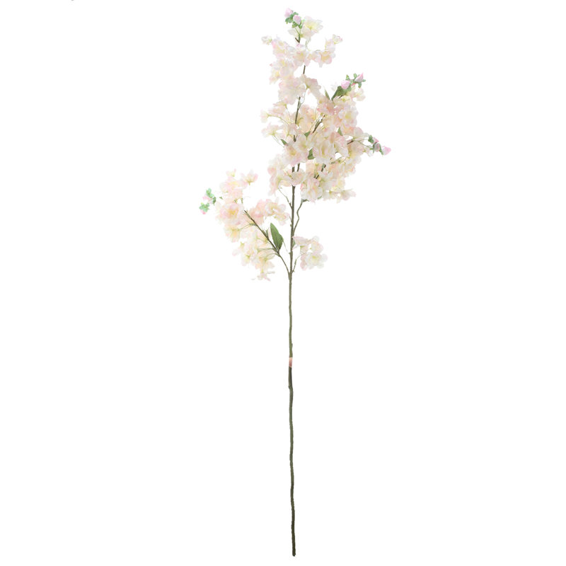 Tige de fleur de cerisier blanche artificielle de 40 po, fleur en tissu décorative avec détails réalistes, pour la présentation d'événements, le bouquet de pièces centrales ou les projets d'artisanat