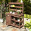 Table de rempotage Farmhouse 66 "avec grande surface de travail, tablettes ouvertes, 2 tiroirs et armoire-1745524913