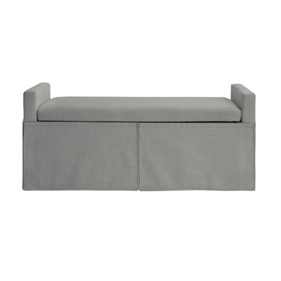 Banc de rangement en lin Elegance Anaiah pour le salon