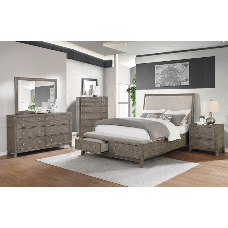 Lushana 40.5'' W 5 - Drawer Dresser, Gray