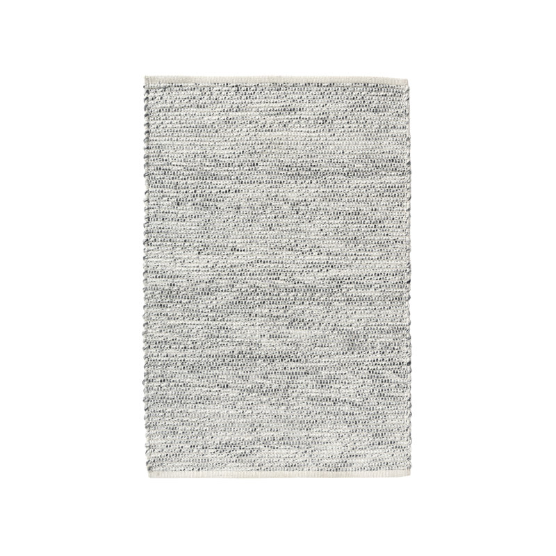  Tapis intérieur/extérieur contemporain en polyester uni tissé à la main, Ivoire / Argent, Rectangulaire 2 pi x 3 pi