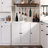Buffet Cabinet With 3 Door, Kitchen Storage Sideboard With Adjustable Shelf, Rustic Buffet Sideboard Cabinet, Coffee Bar Accent Cabinets For Living Room, Entryway, White-1654900050
