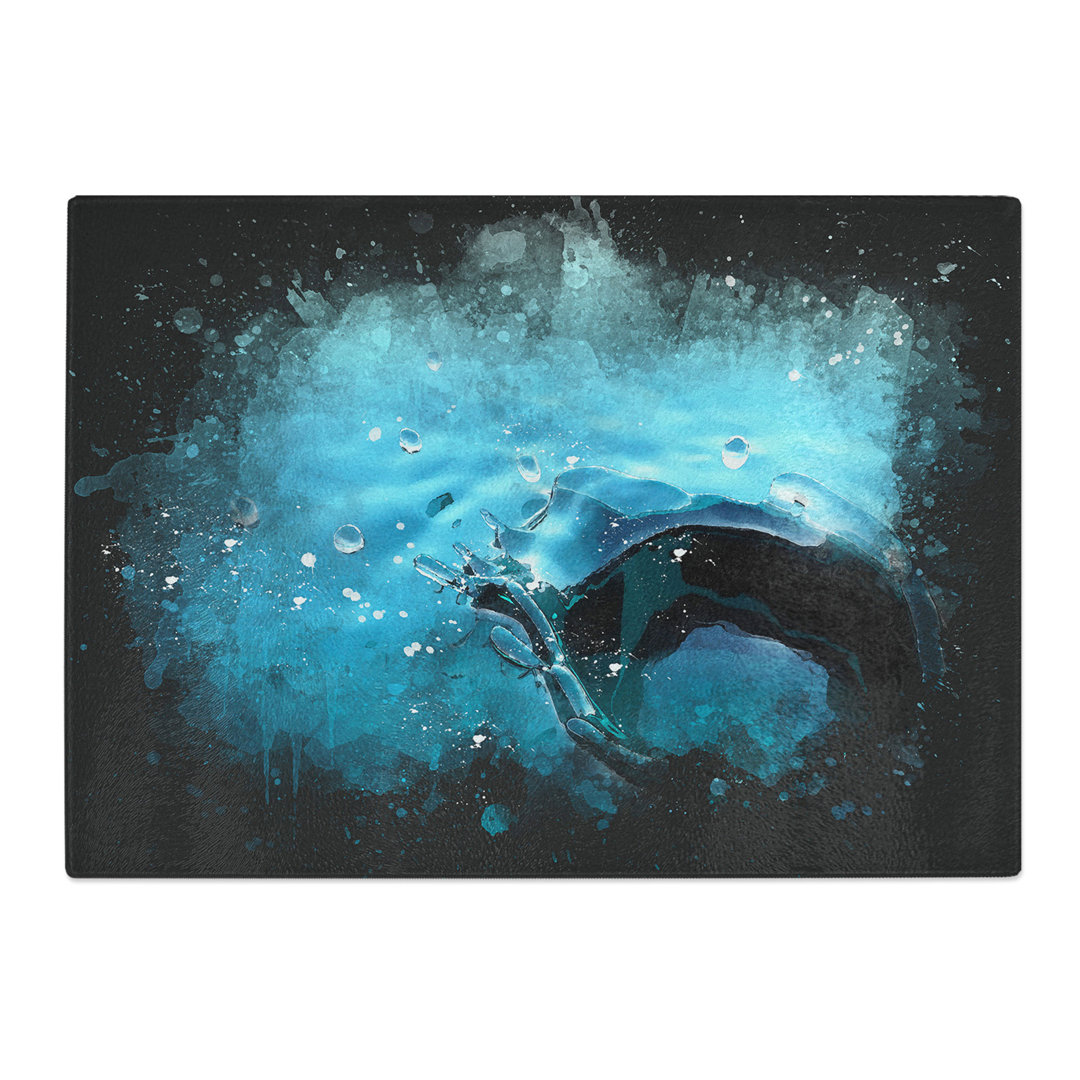 Tempered Glass Splash of Water in a Lake Chopping Board