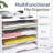 5 Tier Stackable File Organizer Tray - White PVC Document Storage & Paper Sorter Rack, Multi Layer Desktop File Holder for Office