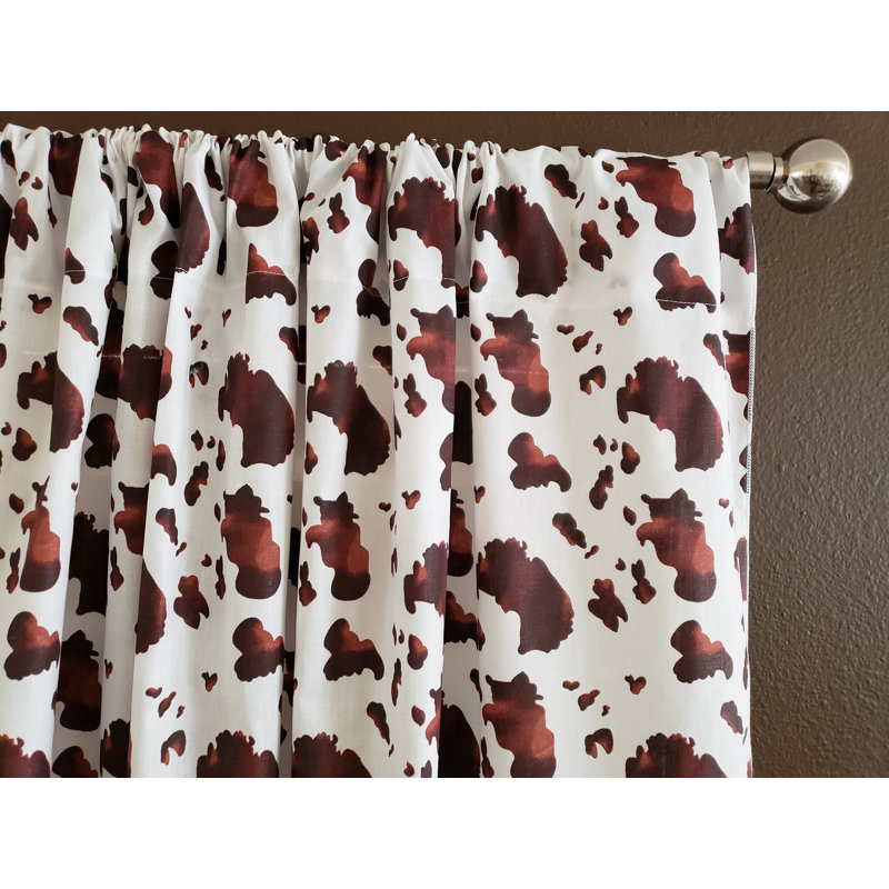Cantonnière à imprimé vache, L 58 po x L 14 po