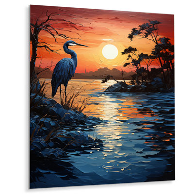 Décoration murale Heron Morning Stroll Pointillism II - Animaux