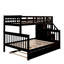 Lit superposé simple avec structure en bois massif et lit simple gigogne, espace de rangement supplémentaire-1143720616-1143720618