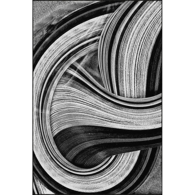 Infinity Black Patterned Woven Base Washable Rug, Rectangle 2'4" x 3'11" Rug Pad Included