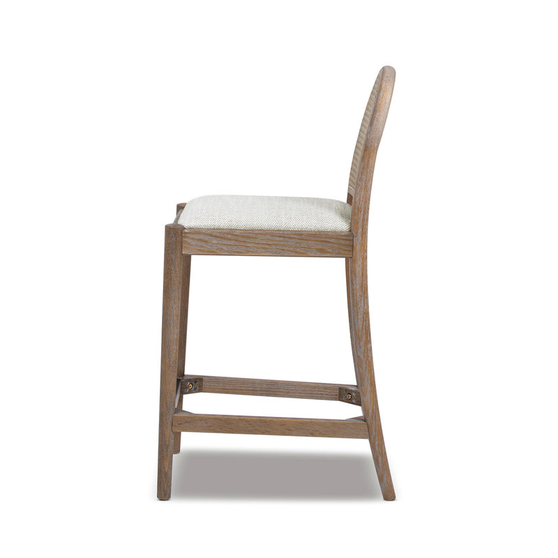 Cossette Upholstered Counter Stool, Neutral Gray