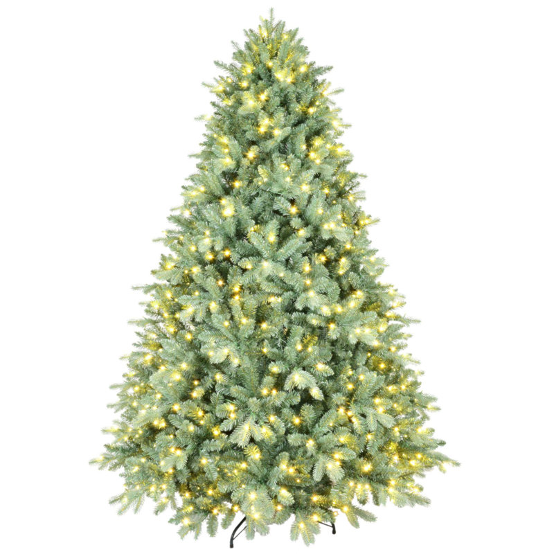 Arbre de Noël illuminé 4 pi avec 150 lumières DEL chaudes, 592 pointes en PE + PVC, branches articulées et support en métal robuste pour une installation facile