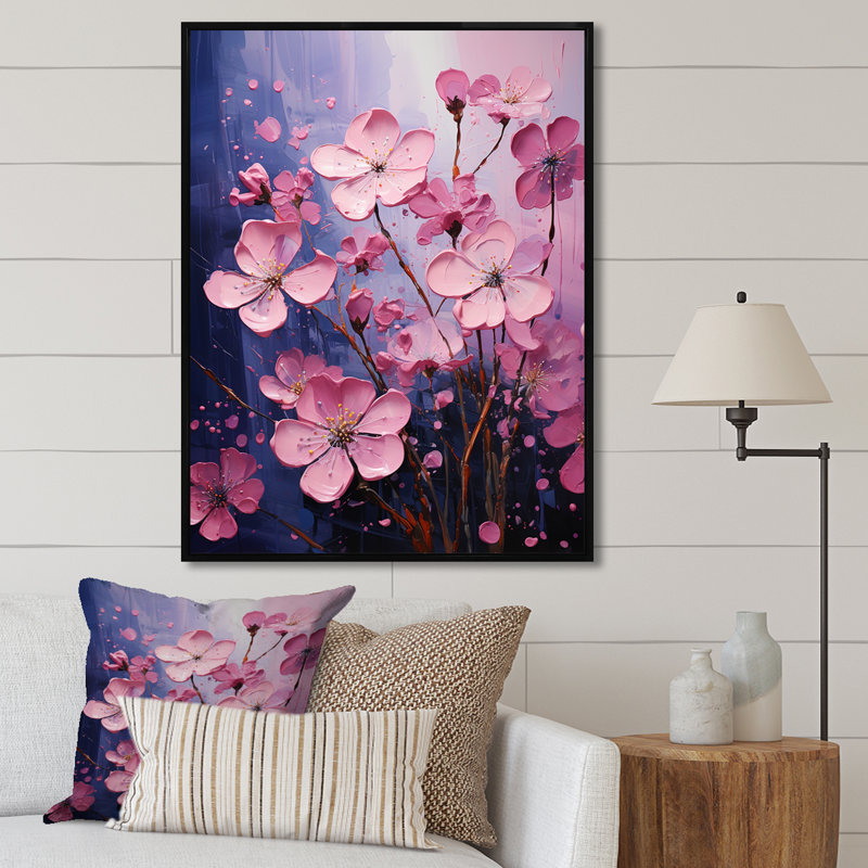 Impression néon sur toile, Cadre flottant noir, H 32 po x l 16 po x P 1 po