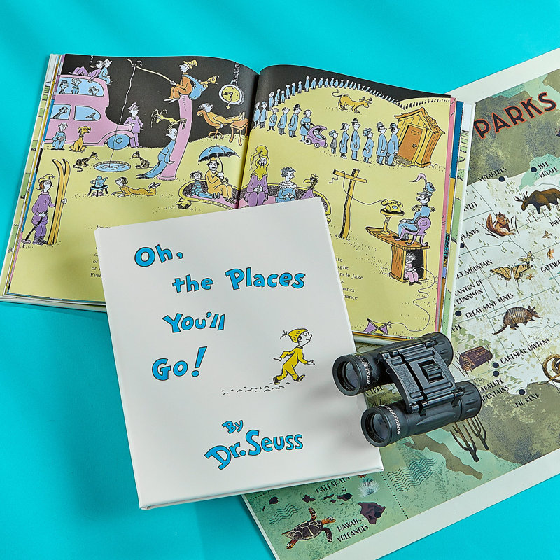 Graphic Image Oh The Places You'll Go Coffee Table Book, Leather, White