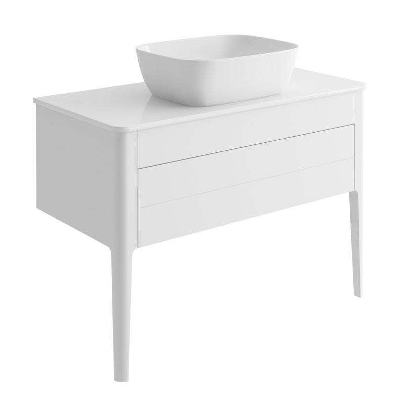 Senah 100cm Single Bathroom Vanity Base Only, White