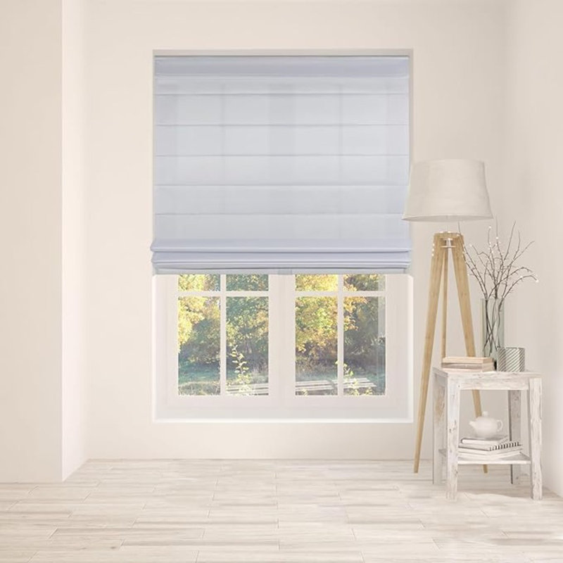 Semi Sheer Roman Shade, 32.5"W x 60"L, Gray