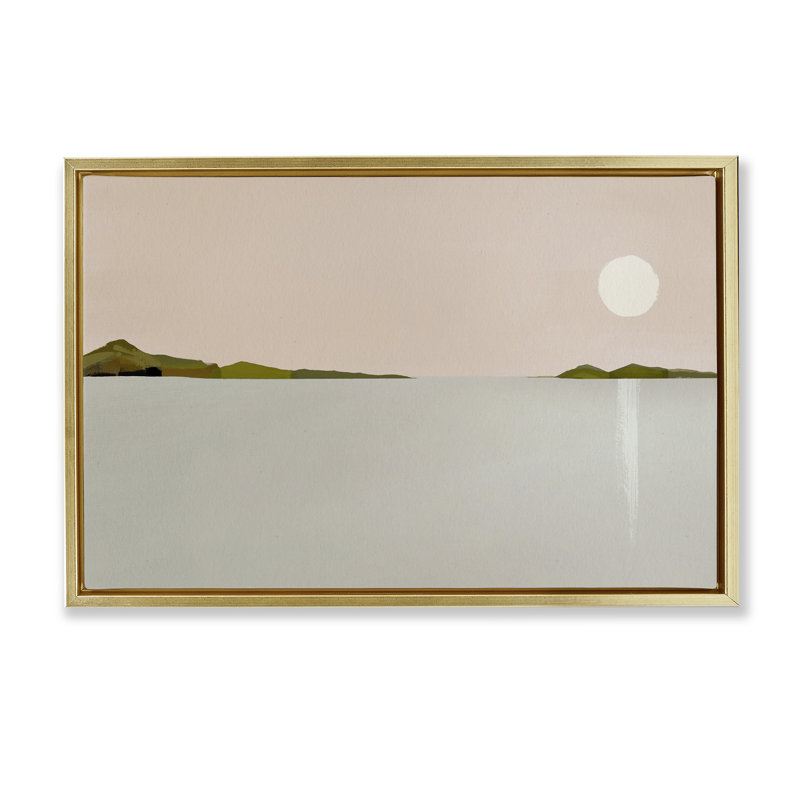 «Morning Has Spoken», toile flottante encadrée par Leah Straatsma, Cadre flottant métallique doré, H 17 po x l 25 po