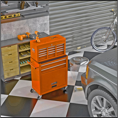 Coffre à outils à grande capacité avec roulettes et tiroirs, armoire de rangement pour outils à 8 tiroirs