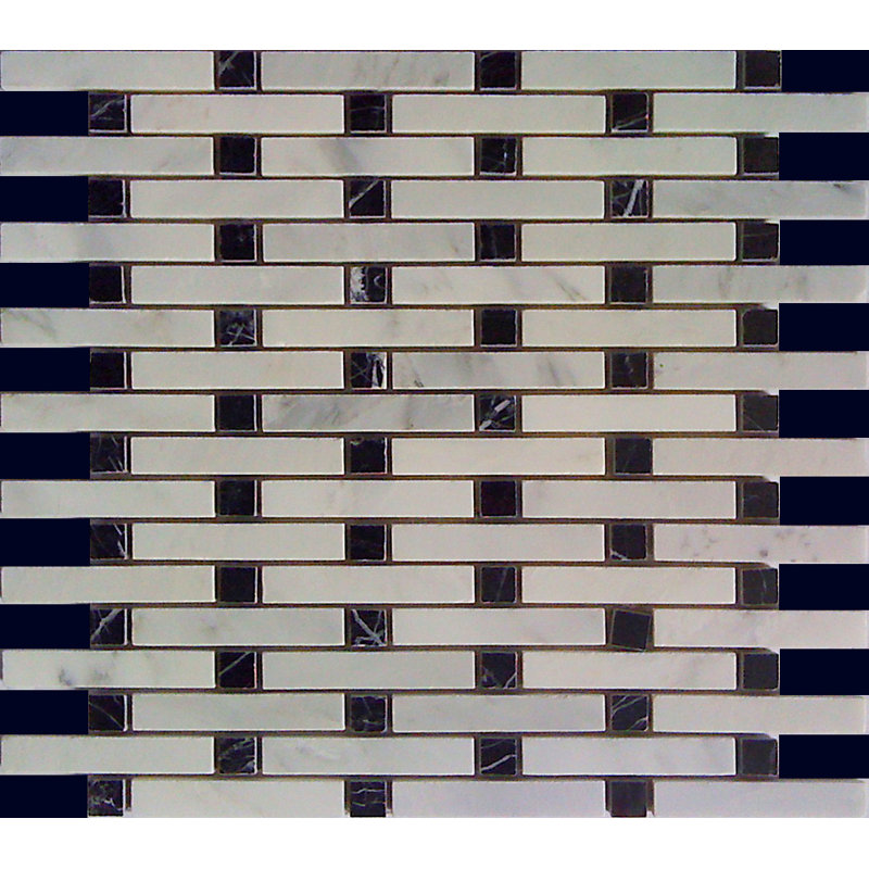 0.6" x 4" Marble Mosaic Pattern Wall & Floor Tile