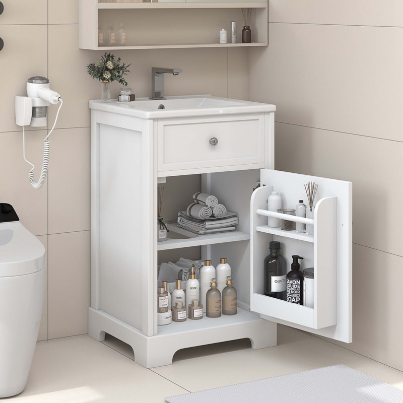 Meuble-lavabo de 20 po avec lavabo, Blanc