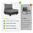 Modular 5-Piece Outdoor Patio Set, All-Aluminum Patio Furniture Sets with 6" Thicken Cushions, Weather-Resistant Patio Conversation Sets for Backyard, Deck, Garden-1482399875