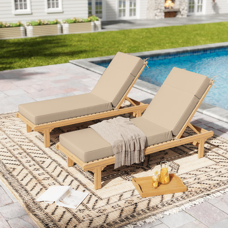 Outdoor 4'' Chaise Lounge Cushions Lounge Chair Cushions 21" W X 72" L, Sand