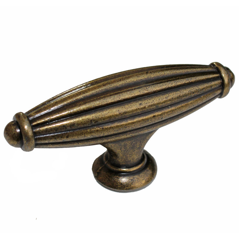 Poignée fantaisie 2 1/2 "Rugby, Laiton antique, 10