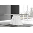 Athena Modern Marble Effect & High Gloss Dining Table Set with 6 Luxury Button Velvet Dining Chairs