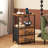 Nightstand With 2 Fabric Drawers,modern Bedside Table With Power Outlets,everyday Side Table With Led Light Strip,end Table With A Large Storage Shelf-1613280529