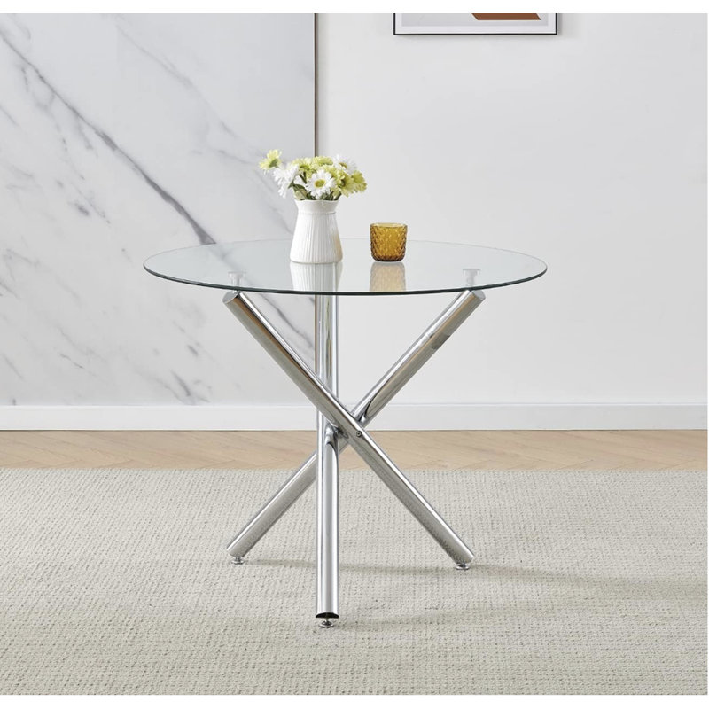 Dining Set, 4 Argyle Grid White Leather Chairs