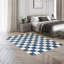 Aurelio Chequered Machine Woven Relief Indoor Outdoor Navy Area Rug-912954837