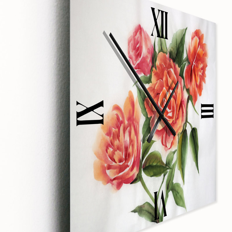 Horloge murale Vintage Roses, Grand