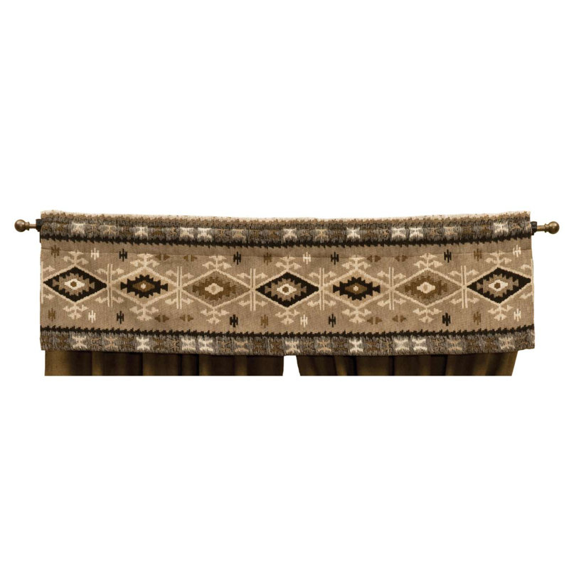 Wooded River Mountain Storm Valance Rustic Lodge Window Curtain Topper