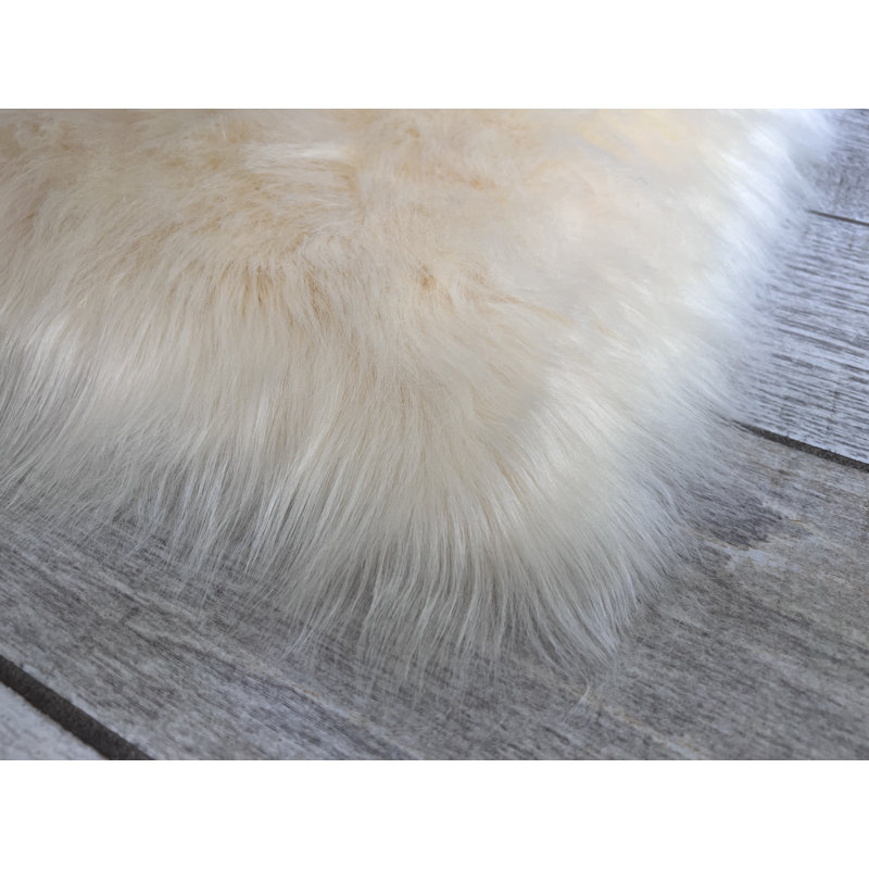 Tapis crème foncé luxueux Wieland, Rond 3 pi